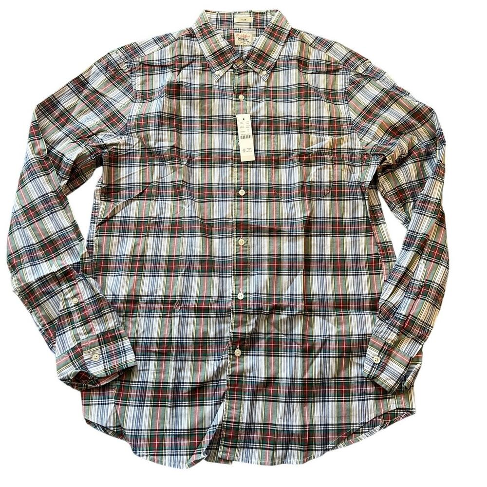 J.Crew Secret Wash Plaid Slim Fit Shirt L NWT BN127